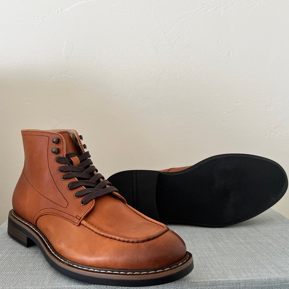 NWT! Banana Republic Men’s Heritage Moc Toe Boot Shoes Brown Leather Sz … - Picture 6 of 9